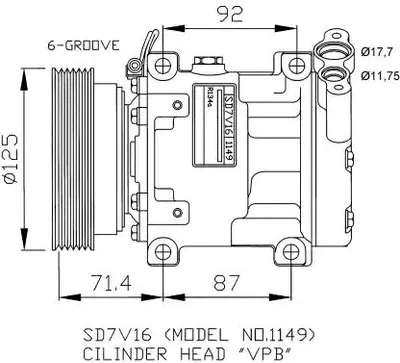 Produktbild von NRF 32267 SD7V16 Klimaanlage Klimakompressor PAG 46 für RENAULT CLIO II (BB0/1/2, CB0/1/2)
