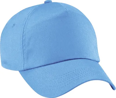 Image de Casquette de baseball unie Beechfield à 5 panneaux (2 pièces/paquet) RW6698 (taille unique) (Bleu ciel)
