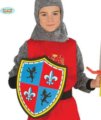 Produktbild von Schild mit Wappen Löwe für Römer Ritter ca. 30 x 35 cm