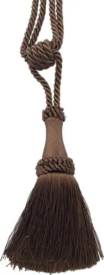 Produktbild von Kaffeefarbener Polyester-Vorhang mit Quaste, 55 cm Breite