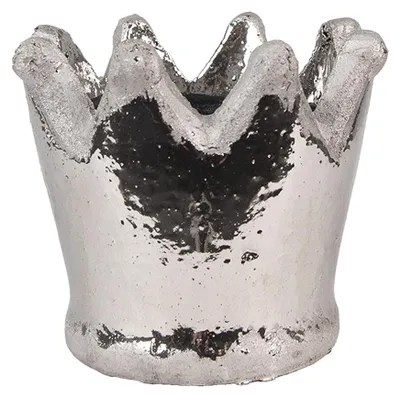 Immagine prodotto di Vaso da fiori Clayre & Eef Crown Ø 15x14 cm Terracotta argentata