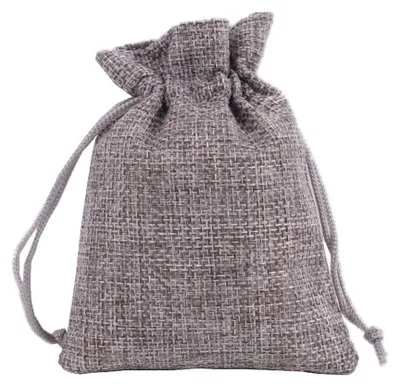 Jute-Geschenktüten 30 Stk., 9x12 cm, mit Kordelzug, grau