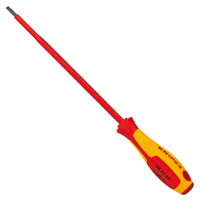 Image de Knipex tournevis fente 4,5mm longueur totale 287mm bruni isolé 2 composants poignée VDE / 1000V - 98 21 45