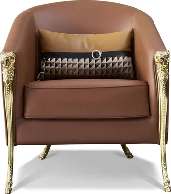 Produktbild von Luxus Stuhl Polster Cocktail Relax Lounge Club Design Design Sessel Braun Neu
