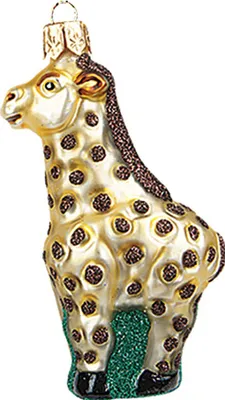 Produktbild von Christbaumschmuck Glas 7cm Giraffe Figur Gelb