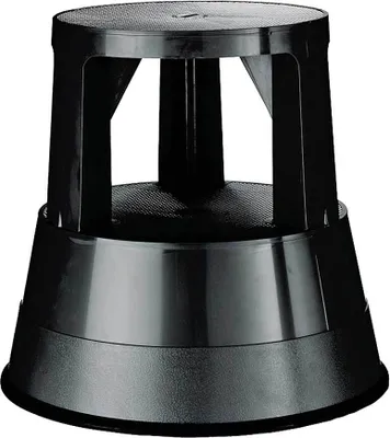 Produktbild von Rolltritt aus Kunststoff, schwarz, Tragkraft 150 kg, Ø 290/440 mm, Höhe 430 mm
