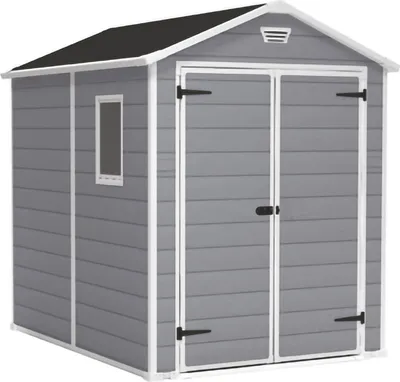 Produktbild von Dmora Cranbrook Gartenhaus 185,8x236,8x227h cm Grau, wetterfest, mit Fenstern