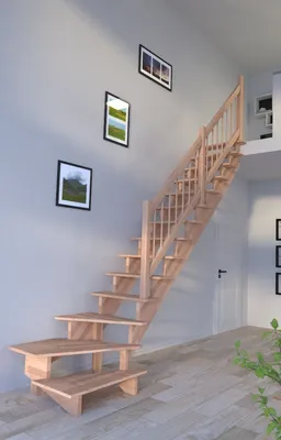 Produktbild von Holztreppe Lindos (Buche) in 1/4 gewendelter Ausführung rechts-100 cm-Holz-Holz Design Geländer-ohne Setzstufen