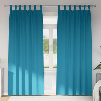 Obrázok produktu pre Dizajnové zatemňovacie závesy so závesmi tyrkysová polyester - Záclony a závesy 2025 New4078575 1balík