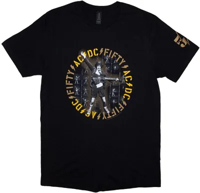 Immagine prodotto di AC/DC - Maglietta "Fifty Angus Repeat" per uomo/donna Unisex RO12093 (XL) (Nero)
