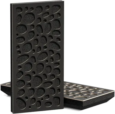 Obrázok produktu pre Balenie 4 kusov – Tenké, zvukovoizolačné akustické panely K3 – difúzne panely | 50x25 cm | Reflexia | Hrúbka – Farba: [33 mm | Čierna]