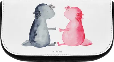 Produktbild von Mr. & Mrs. Panda aufbewahrungstasche Axolotl Liebe - Weiß - Geschenk, Kulturbeutel, Organizer, Lurch, Tasche, Valentinstag, kosmetiktäschchen, Kosmetiktasche