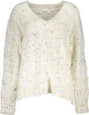 Image de PULLOVER FEMME BLANC DESIGUAL : Couleur - Blanc, Taille - L Taille : L Couleur : Blanc