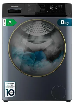 Image de Cecotec Lave-linge 8 kg Bolero DressCode 8610 Inverter Ice Blue A. Chargement Frontal, 1400 RPM, SteamMax, Motor Inverter Plus