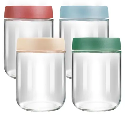 Vorratsgläser 4er-Set 500 ml luftdicht Borosilikatglas