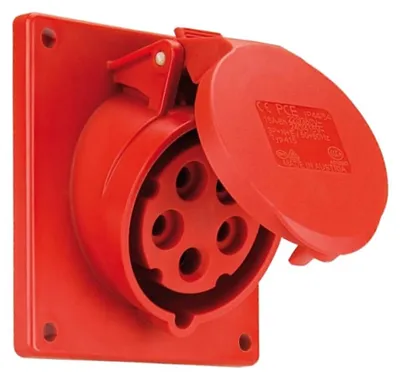 Produktbild von Einbausteckdose / Schalttafelsteckdose CEE 16A 5-polig IP44 415-6 – gewinkelt