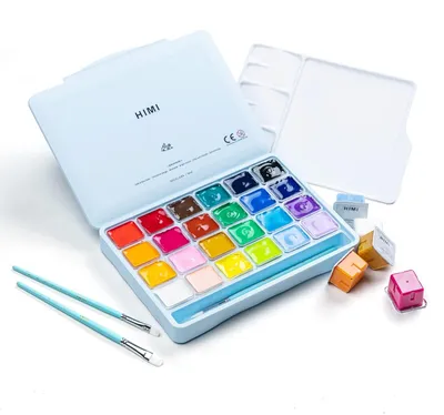 Image de Coffret de peinture gouache avec 24 couleurs - 30g par pot