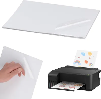 Produktbild von Aufkleberpapier A4 12 Bogen, transparent selbstklebend, wasserbeständig, für Etiketten