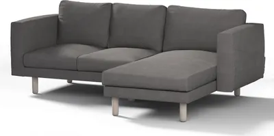 Produktbild von Dekoria Bezug für Norsborg 3-Sitzer Sofa mit Recamiere, dunkelgrau, Norsborg Bezug für 3-Sitzer Sofa mit Recamiere