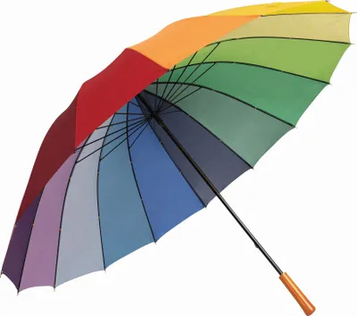 Produktbild von Regenschirm bunt Stockschirm 2 Personen Regenschirm Ø131cm Golfschirm Regenbogen