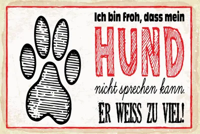 Produktbild von vianmo Blechschild 30x40 cm bin froh, dass Hund nicht sprechen kann