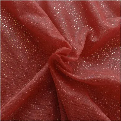 Tüll mit Glitzer Kostümstoff Fasching Royal Tüll 1 x 1,5 m ziegelrot / gold