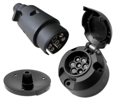 Produktbild von Anhängersteckersatz | 7-polig | 12V | Kunststoff | Stecker & Steckdose