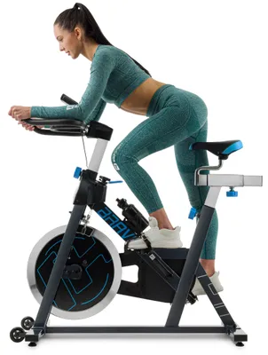 Produktbild von Hop-Sport Indoor Cycling Bike Fahrrad HS-045IC Blau - Speedbike mit LCD-Display und 18 KG Schwungrad - bis 120kg
