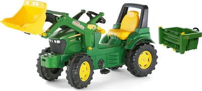 Produktbild von Rolly Toys Trettraktor John Deere 7930 mit Frontlader + Mulde, Flüsterlaufreifen