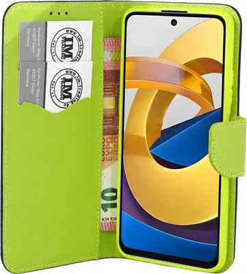 Produktbild von Buch Tasche "Fancy" kompatibel mit XIAOMI REDMI NOTE 11 5G Handy Hülle Etui Brieftasche Schutzhülle mit Standfunktion, Kartenfach Blau-Grün