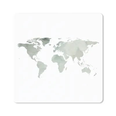 Produktbild von MuchoWow® Mauspad Mousepad Weltkarte - Aquarell - Grau 30x30 cm - Mousepads - Maus Mat - Pad - Mausunterlage - Gaming