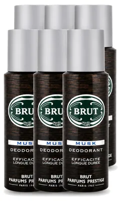 Productafbeelding van 6 x Brut Musk Deodorantspray - 200 ml - Voordeelverpakking - 6 stuks