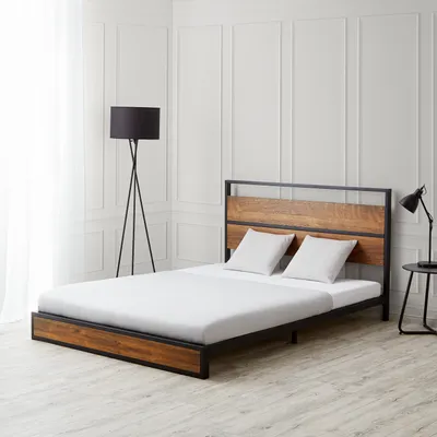 Obrázok produktu pre Homestyle4u kovová posteľ 140x200 cm čierna |s lamelovým roštom |futónová posteľ manželská posteľ