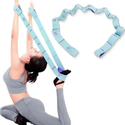 Produktbild von Elastische Übungsriemen mit 11 Gliedern für Yoga, Fitness und Pilates Training