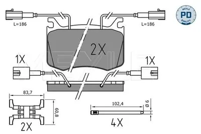 Produktbild von MEYLE 025 220 9115/PD Bremsbeläge Vorne für ALFA ROMEO GIULIA (952)