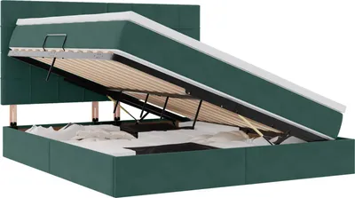 Obrázok produktu pre vidaXL Úložná posteľ s matracom tmavozelená 180 x 200 cm zamat