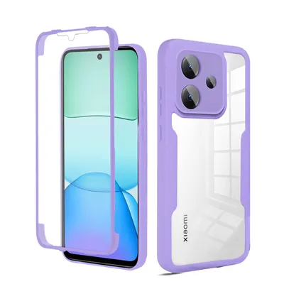 Produktbild von 360 Grad Handyhülle für Xiaomi Redmi 13 /Poco M6 Schutz Hülle mit Displayschutz Lila