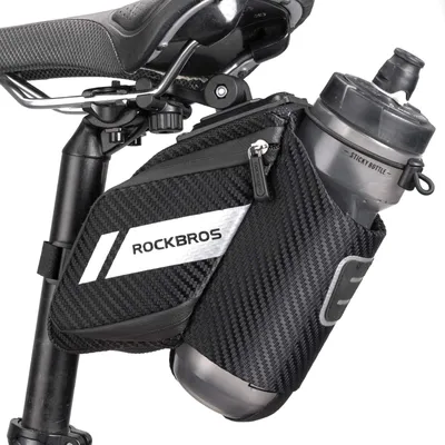 Produktbild von ROCKBROS Fahrradsatteltasche mit Flaschenhalter, Fahrradsitz Tasche, ca. 1L