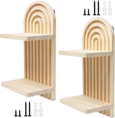 Obrázok produktu pre Nástenná polica 2 ks, drevo, 30x15 cm, 730 g, pre obývaciu izbu