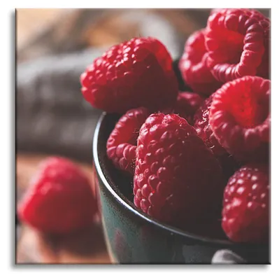 Produktbild von Leinwanddruck „Küchenhimbeeren“ 80x80 cm