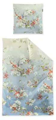 Produktbild von Irisette Wave Mako-Satin Bettwäsche 135x200 Blütenzweige Lilien hellblau 8522-20