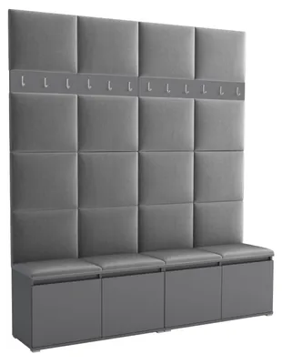 Produktbild von Garderobe LUTON 2 ANTHRACITE 33 – Farbe Anthrazit, moderner Schrank 40x200x213 cm, funktionale Lösung für den Flur, Garderobeschrank, Flurmöbel