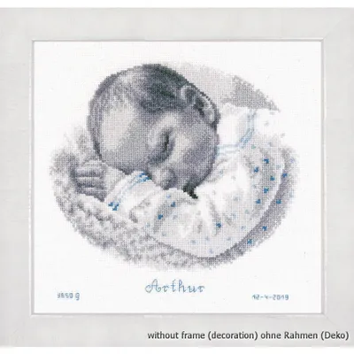 Produktbild von Vervaco Stickpackung Zählmuster "Schlafendes Baby"