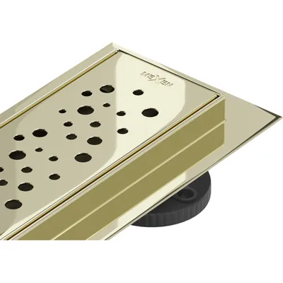 Obrázek produktu pro Mexen Flat 360° M12 lineární odtok rotační 60 cm, Zlatá - 1521060-40