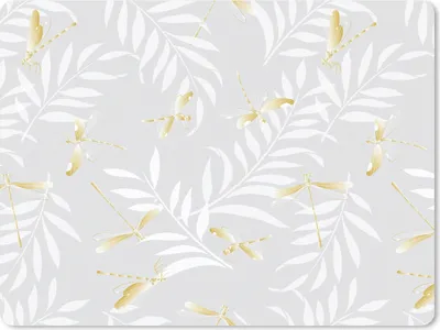 Produktbild von MuchoWow® Mauspad Mousepad Libelle - Muster - Gold 23x19 cm - Mousepads - Maus Mat - Pad - Mausunterlage - Schreibtischunterlage - Mauspad