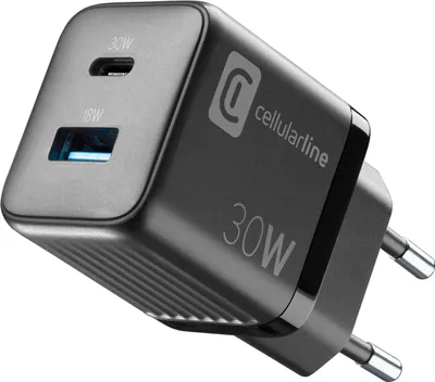 Immagine prodotto di CELLULARLINE Cellularline MULTIPOWER MICRO 30W Caricatore di rete veloce ultracompatto da 30 W con 2 porte