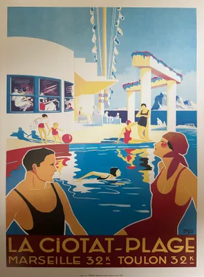 Image de La Ciotat Plage - 30x40cm Affiche Poster