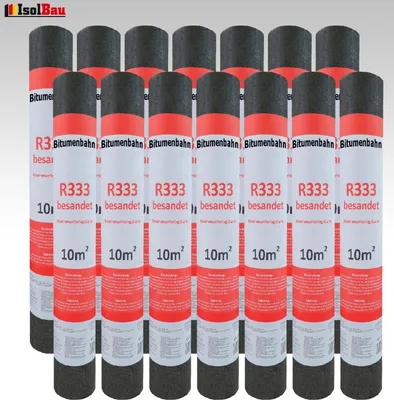Produktbild von Isolbau Dachpappe R333 Besandet 140m2 14 Rollen Bitumenbahn Bitumen-Dachbahn