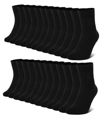 Produktbild von FALARY Socken Herren 43-46 Baumwolle Schwarz Sportsocken Damen Herrensocken 12 Paar Sport Socks Atmungsaktive Business Socken – Schwarz-12Paar