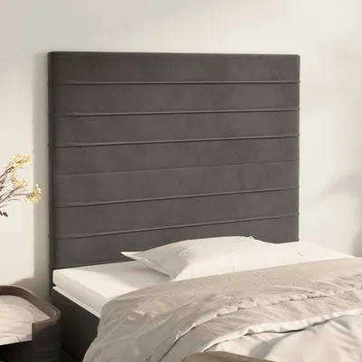 Produktbild von The Living Store Kopfteile 2 Stk. Dunkelgrau 90x5x78/88 cm Samt